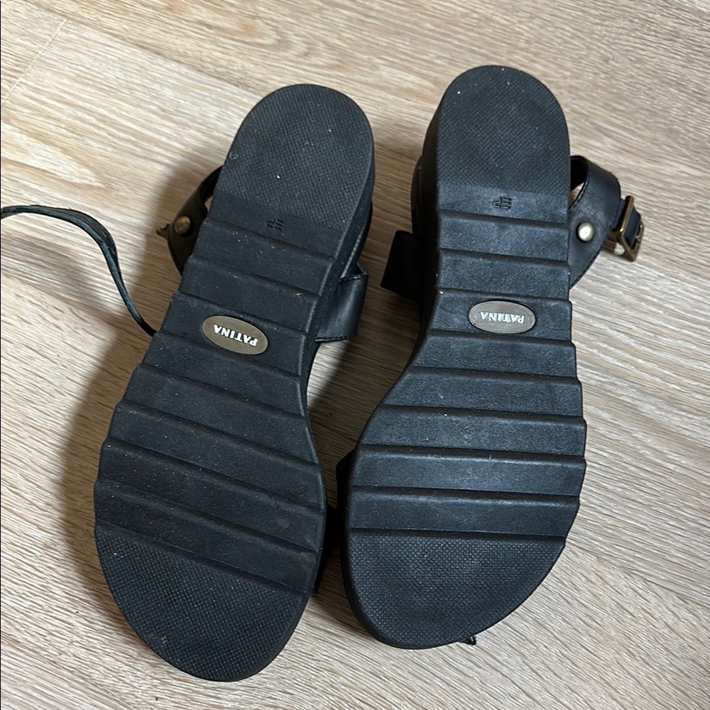 Portland Leather Black Sandals Minimalist Design - Picture 2 of 2